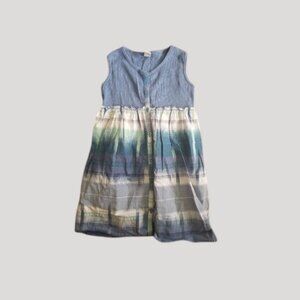 * SWEET IVY Blue Ribbed and Plaid Sleeveless Dress Girls Size 4